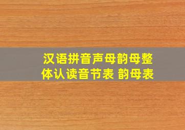 汉语拼音声母韵母整体认读音节表 韵母表